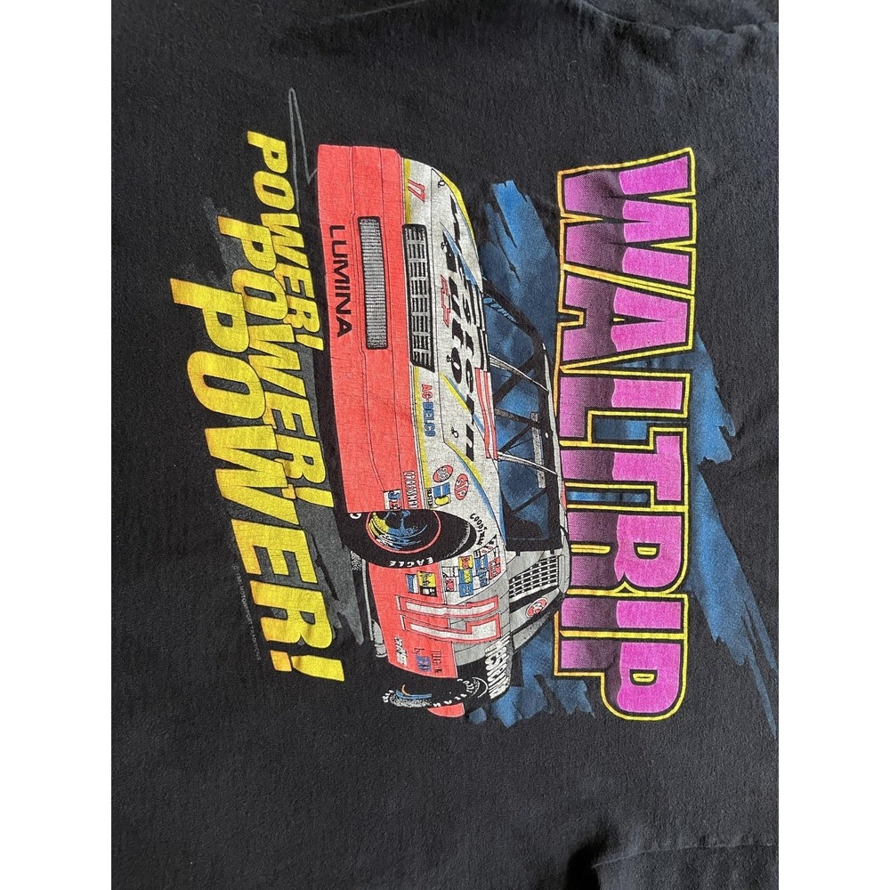 Vintage Darrell Waltrip Shirt Mens Medium Black NASCAR Racing Cal Cru Tee 90s - Picture 2 of 11